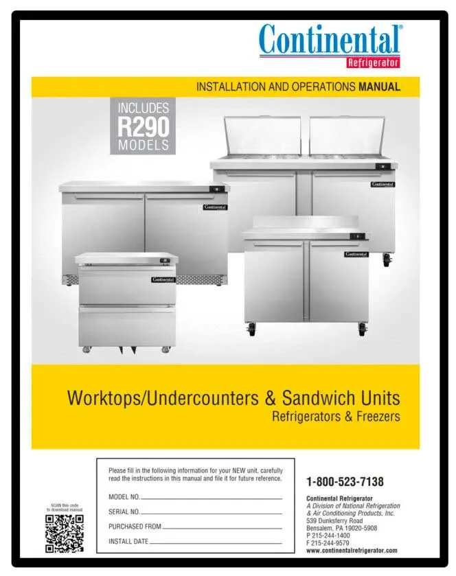
Operations Manual: Worktop & Sandwich Units