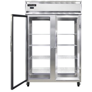 2RNPT-GD-GD 2-Section Display Commercial Pass-Thru Refrigerator