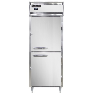 D1RENPTHD-SD-GD Designer Line 1-Section Display Commercial Pass-Thru Refrigerator Extra Wide, Half Doors