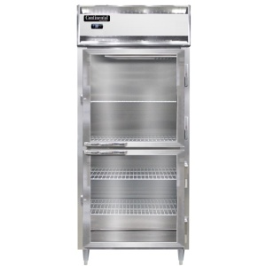 D1RXNPTHD-GD-SD Designer Line 1-Section Display Commercial Pass-Thru Refrigerator Extra Wide, Half Doors