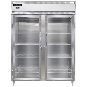 D2RENPT-GD-SD Designer Line 2-Section Display Commercial Pass-Thru Refrigerator Extra Wide