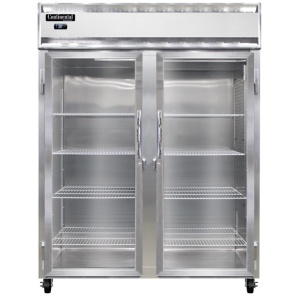 2RENPT-GD-SD 2-Section Display Commercial Pass-Thru Refrigerator Extra Wide
