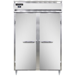 D2RNPT-SD-GD Designer Line 2-Section Display Commercial Pass-Thru Refrigerator