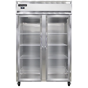 2RNPT-GD-SD 2-Section Display Commercial Pass-Thru Refrigerator