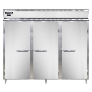 D3RENPT-SD-GD Designer Line 3-Section Display Commercial Pass-Thru Refrigerator, Extra Wide