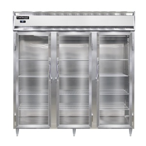 D3RNPT-GD-SD Designer Line 3-Section Display Commercial Pass-Thru Refrigerator